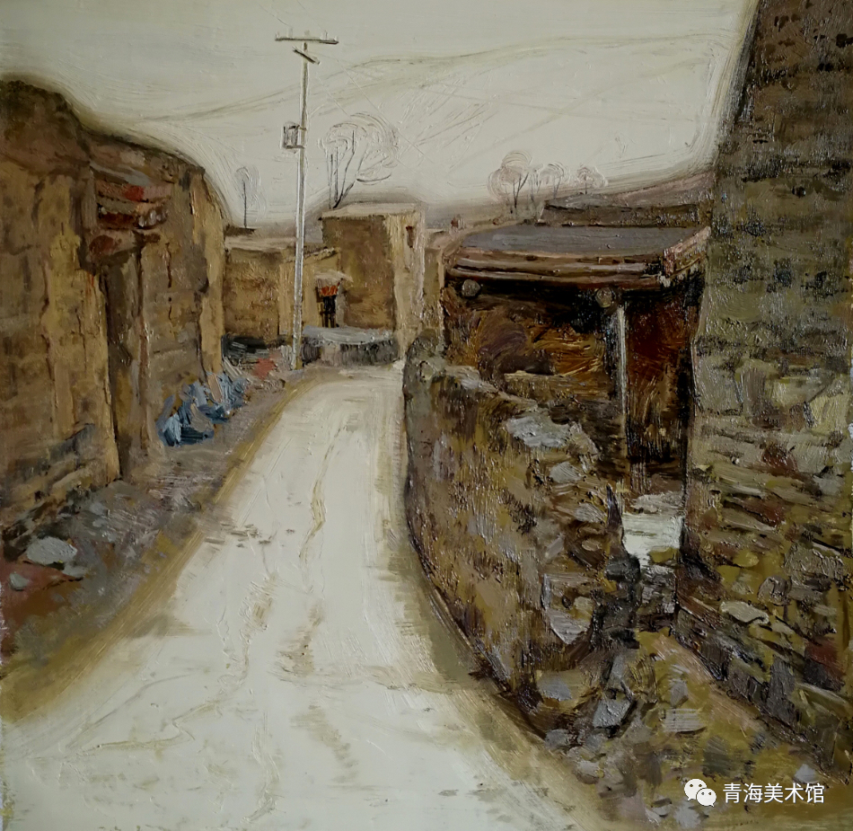 《靜靜的小巷之一》  63cm×63cm  布面油畫